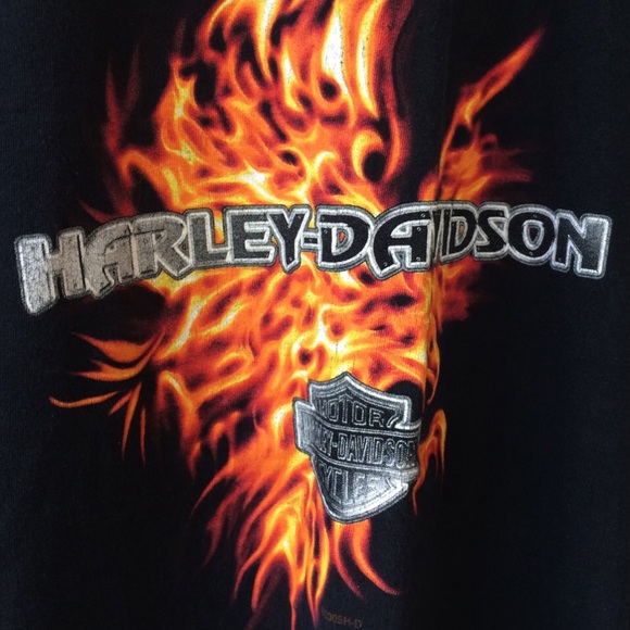 Harley Davidson Flaming Eagle Santa Barbara Tshirt - Picture 4 of 7